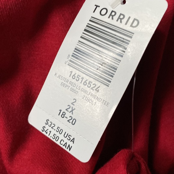 NEW torrid V neck red top - Picture 7 of 8